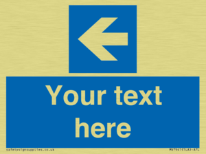 Custom Mandatory directional sign, blue arrow left